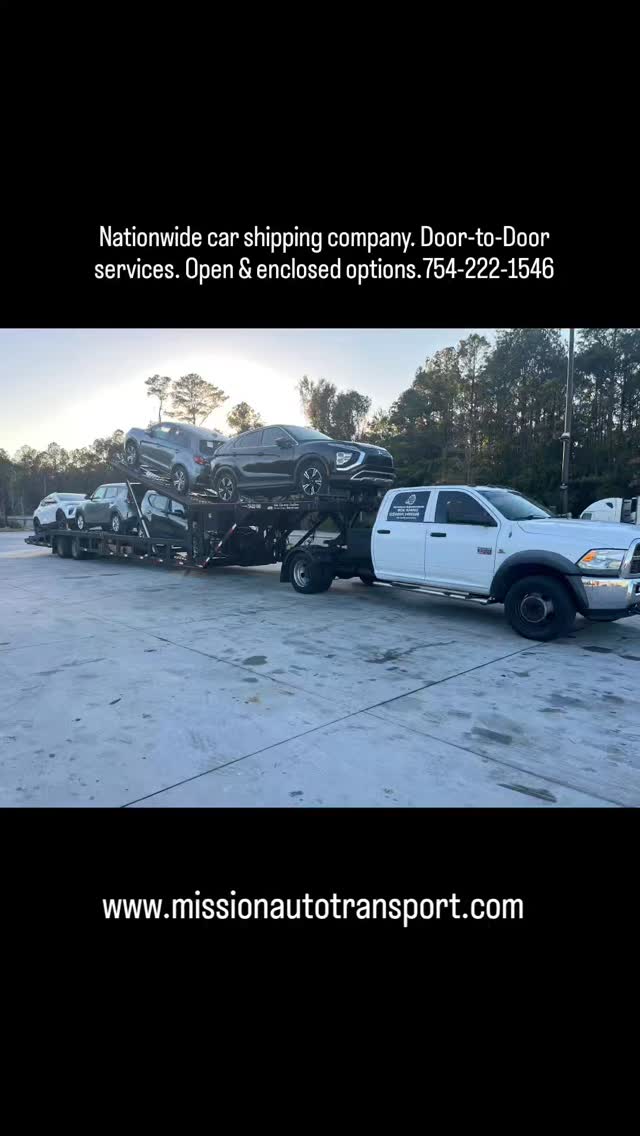 Nationwide car shipping company & dispatching services. Door to Door service. Open and enclosed. Call or text 754-222-1546.
#florida #Massachusetts #rhodeisland #Connecticut #newyork #NewJersey #philadelphia #Pennsylvania #Delaware #maryland #Virginia 
Northbound & southbound, east coast. Snowbirds. 

#opentransport  #enclosedtransport 
#AutoTransport #autotransport #cartransport 
#Heavyequipment #carshipping #carshipping
#boatTransport #boattransport #yachttransport 
#yachttransportation #yachtclub 

Share-follow-Like

@deanbryanonline @wealthfinancialservice @missionautotransportinc