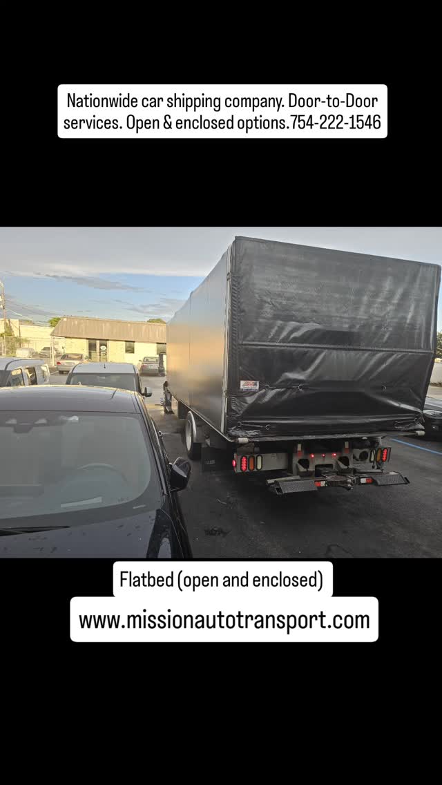 Nationwide car shipping company & dispatching services. Door to Door service. Open and enclosed. Call or text 754-222-1546.
#florida #Massachusetts #rhodeisland #Connecticut #newyork #NewJersey #philadelphia #Pennsylvania #Delaware #maryland #Virginia 
Northbound & southbound, east coast. Snowbirds. 

#opentransport  #enclosedtransport 
#AutoTransport #autotransport #cartransport 
#Heavyequipment #carshipping #carshipping
#boatTransport #boattransport #yachttransport 
#yachttransportation #yachtclub #flatbed

Share-follow-Like

@deanbryanonline @wealthfinancialservice @missionautotransportinc