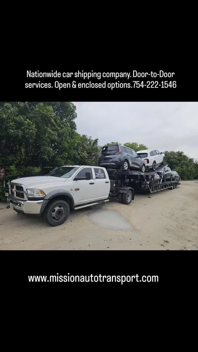Nationwide car shipping company & dispatching services. Door to Door service. Open and enclosed. Call or text 754-222-1546.
#florida #Massachusetts #rhodeisland #Connecticut #newyork #NewJersey #philadelphia #Pennsylvania #Delaware #maryland #Virginia 
Northbound & southbound, east coast. Snowbirds. 

#opentransport  #enclosedtransport 
#AutoTransport #autotransport #cartransport 
#Heavyequipment #carshipping #carshipping
#boatTransport #boattransport #yachttransport 
#yachttransportation #yachtclub 

Share-follow-Like

@deanbryanonline @wealthfinancialservice @missionautotransportinc