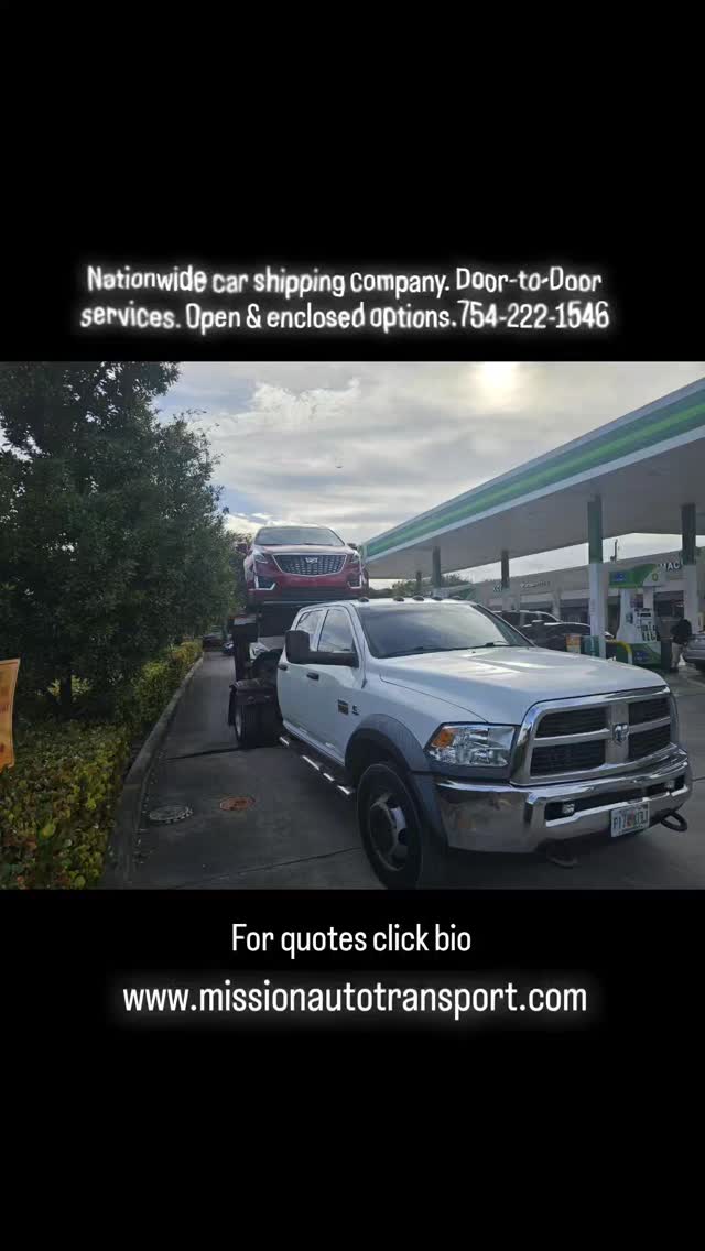 Nationwide car shipping company & dispatching services. Door to Door service. Open and enclosed. Call or text 754-222-1546.
#florida #Massachusetts #rhodeisland #Connecticut #newyork #NewJersey #philadelphia #Pennsylvania #Delaware #maryland #Virginia 
Northbound & southbound, east coast. Snowbirds. 

#opentransport  #enclosedtransport 
#AutoTransport #autotransport #cartransport 
#Heavyequipment #carshipping #carshipping
#boatTransport #boattransport #yachttransport 
#yachttransportation #yacht

Share-follow-Like

@deanbryanonline @wealthfinancialservice @missionautotransportinc