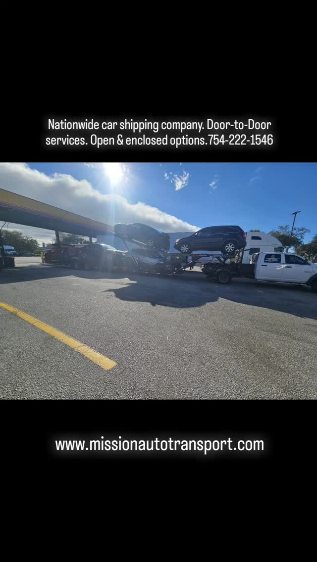 Nationwide car shipping company & dispatching services. Door to Door service. Open and enclosed. Call or text 754-222-1546.
#florida #georgia #Massachusetts #rhodeisland #Connecticut #newyork #NewJersey #philadelphia #Pennsylvania #Delaware #maryland #Virginia 
Northbound & southbound, east coast. Snowbirds. 

#opentransport  #enclosedtransport 
#AutoTransport #autotransport #cartransport 
#Heavyequipment #carshipping #carshipping
#boatTransport #boattransport #yachttransport 
#yachttransportation #yachttransport 

Share-follow-Like

@deanbryanonline @wealthfinancialservice @missionautotransportinc