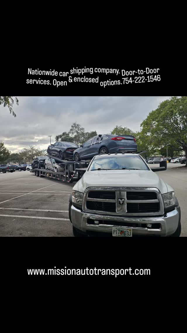 Nationwide car shipping company & dispatching services. Door to Door service. Open and enclosed. Call or text 754-222-1546.
#florida #georgia #Massachusetts #rhodeisland #Connecticut #newyork #NewJersey #philadelphia #Pennsylvania #Delaware #maryland #Virginia 
Northbound & southbound, east coast. Snowbirds. 

#opentransport  #enclosedtransport 
#AutoTransport #autotransport #cartransport 
#Heavyequipment #carshipping #carshipping
#boatTransport #boattransport #yachttransport 
#yachttransportation #yachttransportation 

Share-follow-Like

@deanbryanonline @wealthfinancialservice @missionautotransportinc