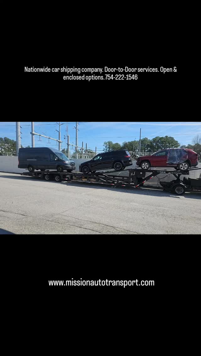Nationwide car shipping company & dispatching services. Door to Door service. Open and enclosed. Call or text 754-222-1546.
#florida #georgia #Massachusetts #rhodeisland #Connecticut newyork NewJersey philadelphia Pennsylvania Delaware maryland Virginia 
Northbound & southbound, east coast. Snowbirds. 

opentransport  enclosedtransport 
AutoTransport autotransport cartransport 
Heavyequipment carshipping carshipping
boatTransport boattransport yachttransport 
yachttransportation yacht

Share-follow-Like

@deanbryanonline @wealthfinancialservice @missionautotransportinc