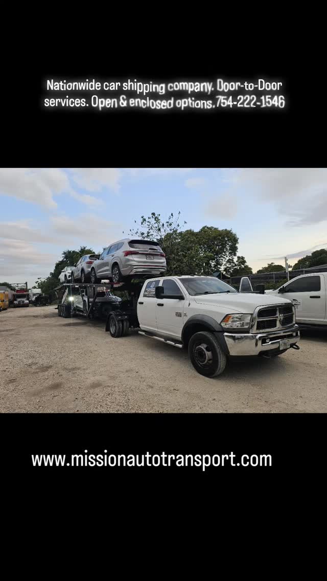 Nationwide car shipping company & dispatching services. Door to Door service. Open and enclosed. Call or text 754-222-1546.
#florida #georgia #Massachusetts #rhodeisland #Connecticut newyork NewJersey philadelphia Pennsylvania Delaware maryland Virginia 
Northbound & southbound, east coast. Snowbirds. 

opentransport  enclosedtransport 
AutoTransport autotransport cartransport 
Heavyequipment carshipping carshipping
boatTransport boattransport yachttransport 
yachttransportation yacht

Share-follow-Like

@deanbryanonline @wealthfinancialservice @missionautotransportinc