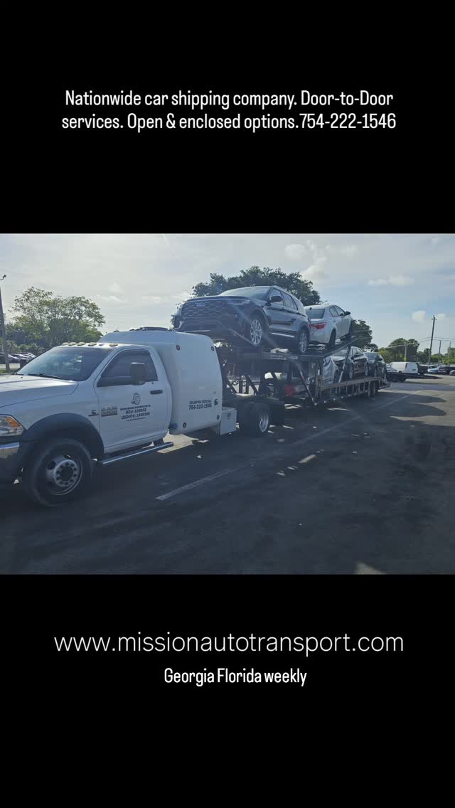 Nationwide car shipping company & dispatching services. Door to Door service. Open and enclosed. Call or text 754-222-1546. Between Florida and Georgia weekly. Call or text for quotes. 

#florida #georgia #Massachusetts #rhodeisland #Connecticut newyork NewJersey philadelphia Pennsylvania Delaware maryland Virginia 
Northbound & southbound, east coast. Snowbirds. 

opentransport  enclosedtransport 
AutoTransport autotransport cartransport 
Heavyequipment carshipping carshipping
boatTransport boattransport yachttransport 
yachttransportation yacht

Share-follow-Like

@deanbryanonline @wealthfinancialservice @missionautotransportinc