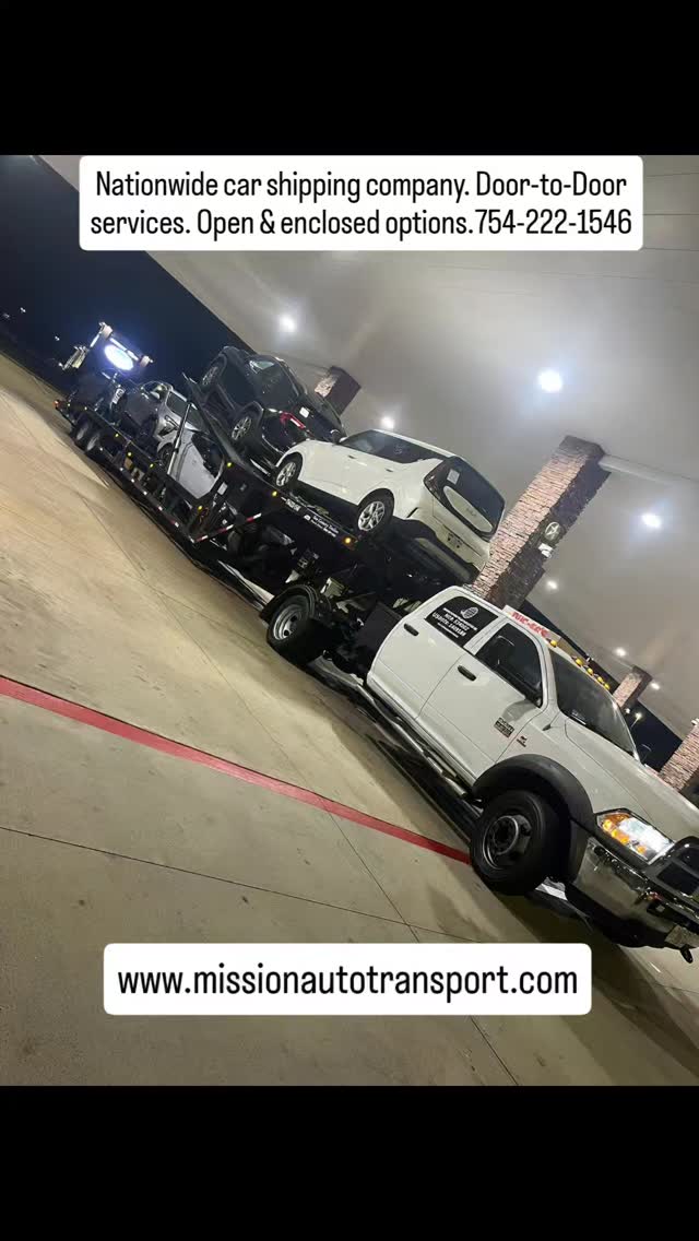 Nationwide car shipping company & dispatching services. Door to Door service. Open and enclosed. Call or text 754-222-1546.
#florida #Massachusetts #rhodeisland #Connecticut #newyork #NewJersey #philadelphia #Pennsylvania #Delaware #maryland #Virginia 
Northbound & southbound, east coast. Snowbirds. 

#opentransport  #enclosedtransport 
#AutoTransport #autotransport #cartransport 
#Heavyequipment #carshipping #carshipping
#boatTransport #boattransport #yachttransport 
#yachttransportation #yachttransportation 

Share-follow-Like

@deanbryanonline @wealthfinancialservice @missionautotransportinc