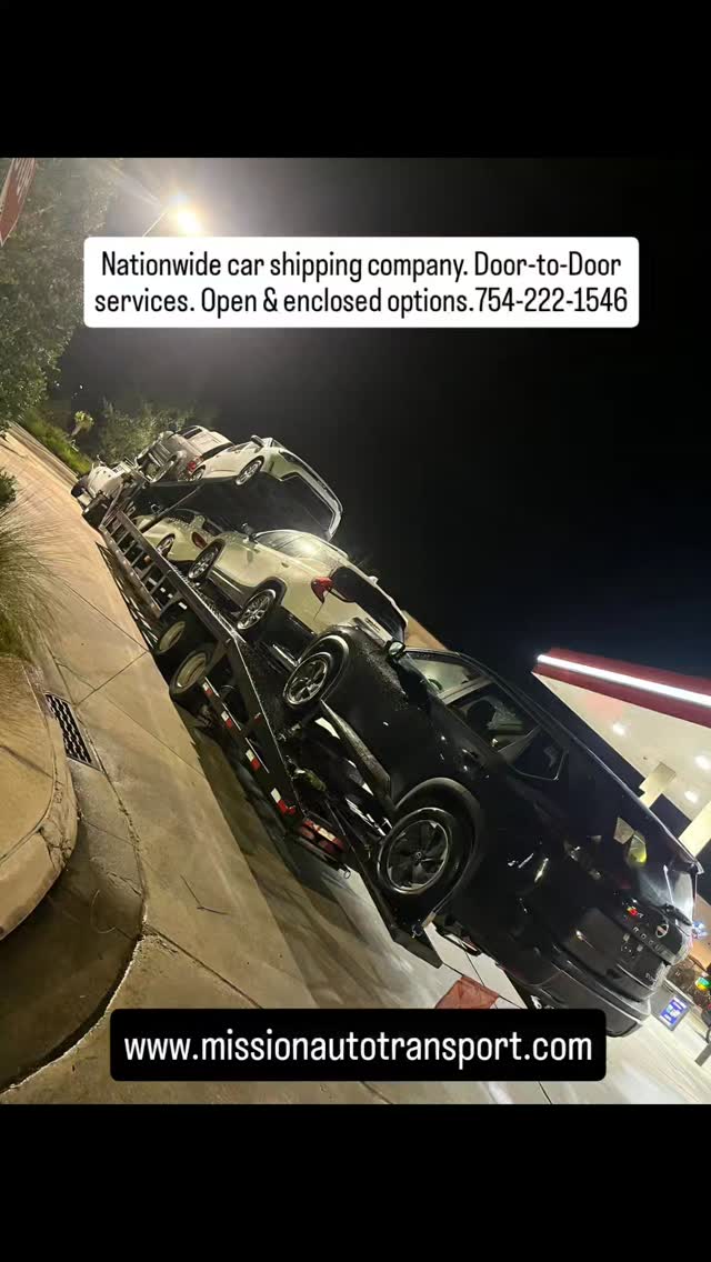 Nationwide car shipping company & dispatching services. Door to Door service. Open and enclosed. Call or text 754-222-1546.
#florida #Massachusetts #rhodeisland #Connecticut #newyork #NewJersey #philadelphia #Pennsylvania #Delaware #maryland #Virginia 
Northbound & southbound, east coast. Snowbirds. 

#opentransport  #enclosedtransport 
#AutoTransport #autotransport #cartransport 
#Heavyequipment #carshipping #carshipping
#boatTransport #boattransport #yachttransport 
#yachttransportation #yacht

Share-follow-Like

@deanbryanonline @wealthfinancialservice @missionautotransportinc